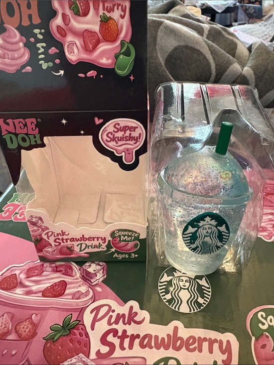 Starbucks Other - Viral Squishys - Starbucks Glitter Mini Dome Cup with Green Straw